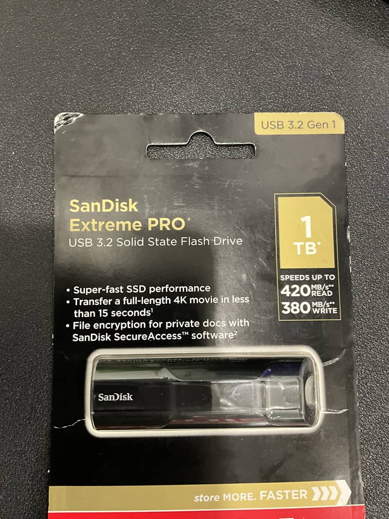 1TB SanDisk Extreme PRO USB 3.2 Solid State Flash Drive 4