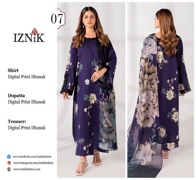 Ladies 3-piece suits Dhanak Collection 2024 11