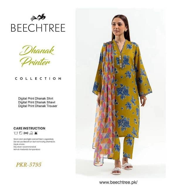 Ladies 3-piece suits Dhanak Collection 2024 12