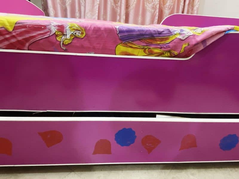 Kitty And Spiderman Single Bed with side table and cupboard 2