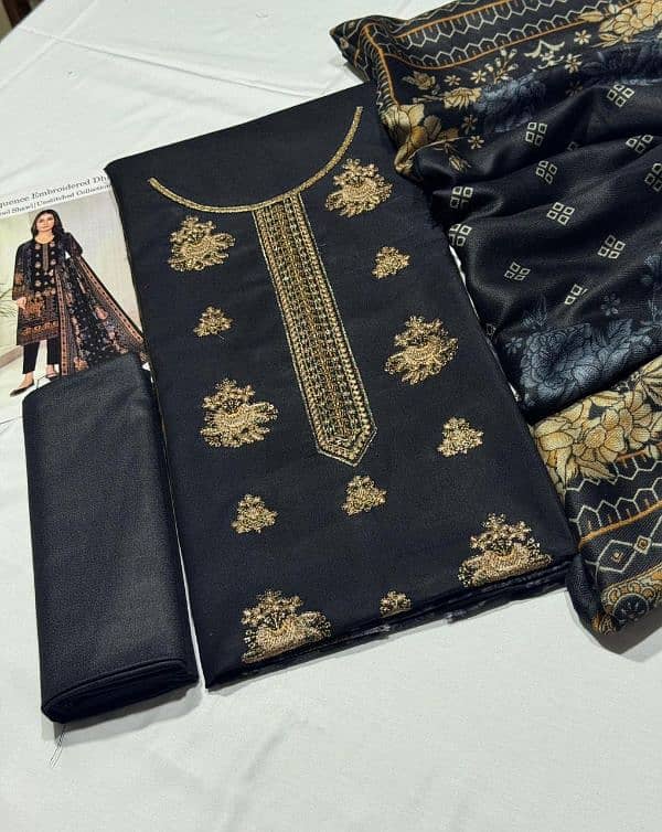 Ladies 3-piece suits Dhanak Collection 2023-2024 13