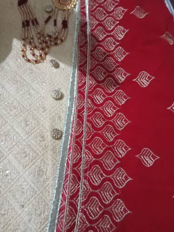 sherwani good colour medium size with mala with kula with shal 1