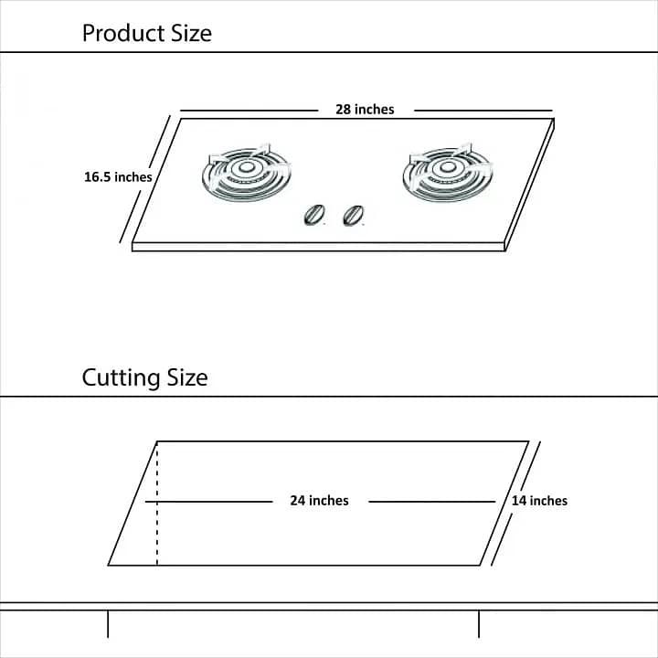 TOKYO Hob - Brass Burner & Tempered Glass Gas Type NG & LPG 3