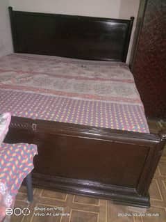 double bed brown color nice condition