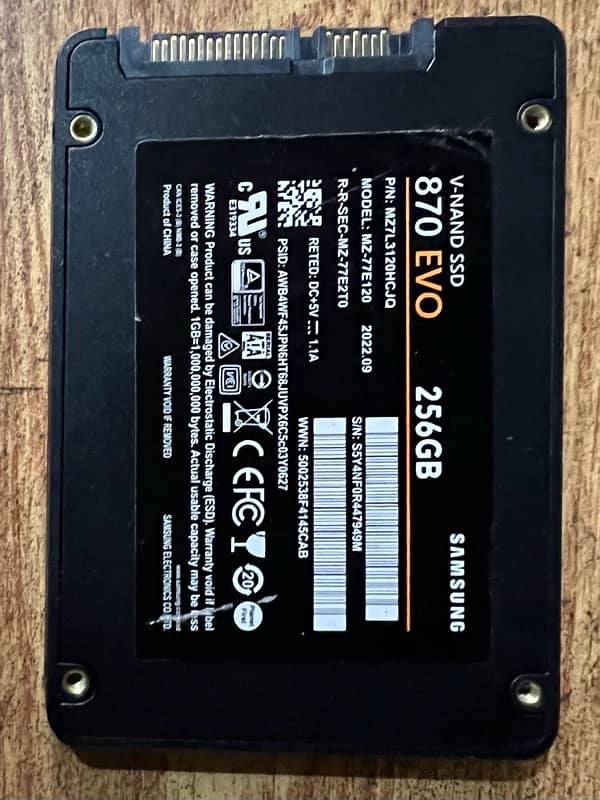 SAMSUNG EVO SSD 256 GB | WhatsApp : 03240016436 1