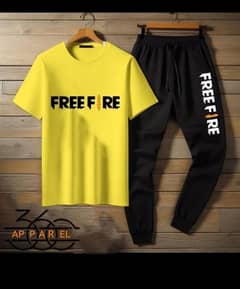 2 Pcs Men's Cotton Free Fire Track Suit Size Available X-Large