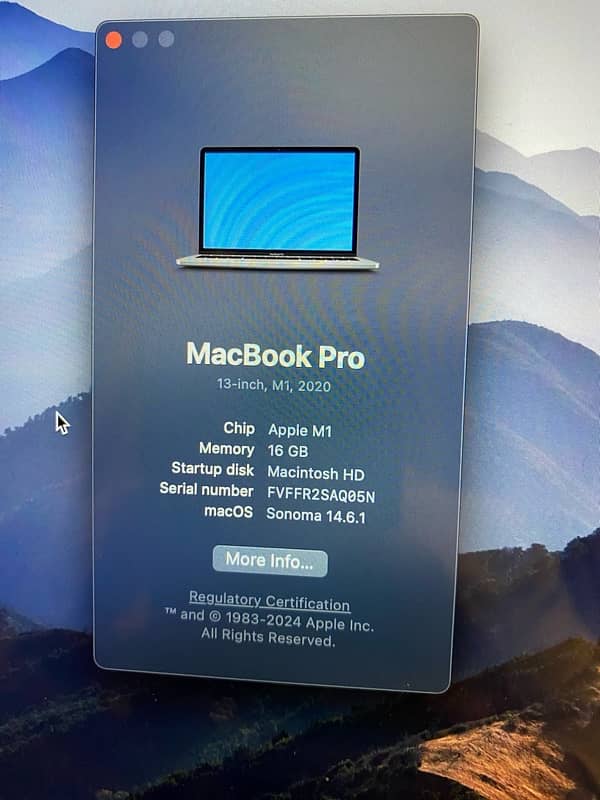 Macbook Pro M1 13 inch 16gb ram 5