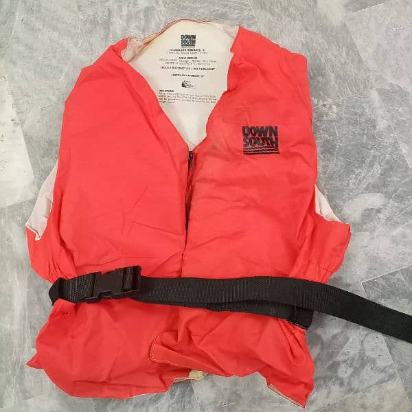 3 swimming jackets adult & kids for both and 1 swimming fins set 2