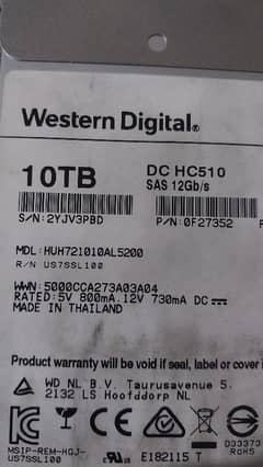 western digital sas 10tb hard drive