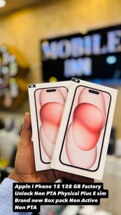 Brand New Box Pack Apple Iphone 15 128GB PINK Physical + ESIM Unlock