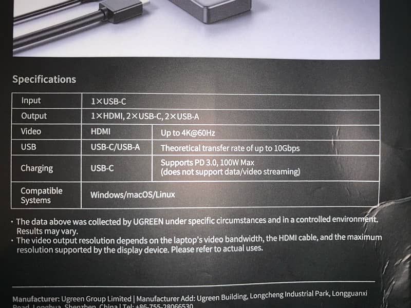 UGREEN Uno USB-C Hub  6-in-1  4K60Hz  10Gbps 1