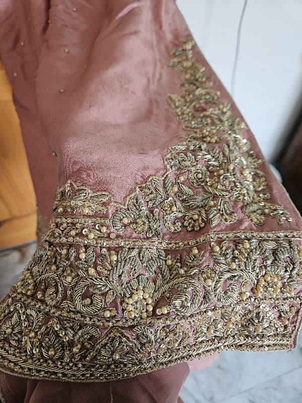 Raw Silk Tea Pink 3 Piece Suit full Gota Work 1