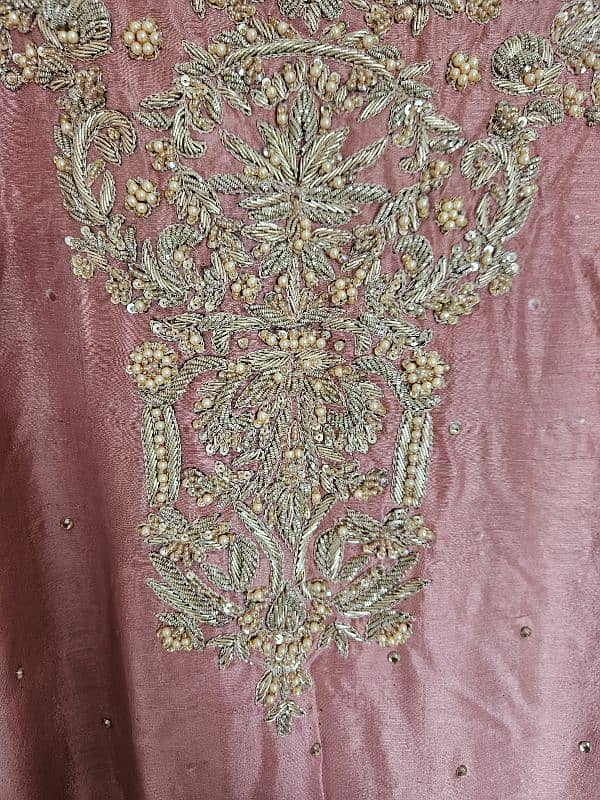 Raw Silk Tea Pink 3 Piece Suit full Gota Work 2