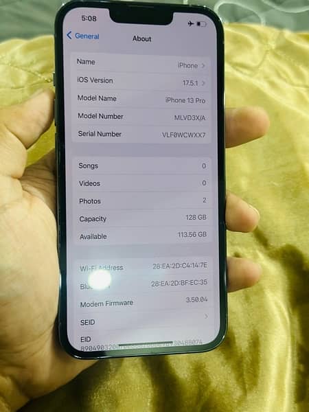 iphone 13 Pro 128Gb  Duel PTA 6