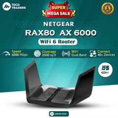 Netgear Nighthawk AX6000 WiFi 6 AX8 (RAX80) Branded Used (Box)