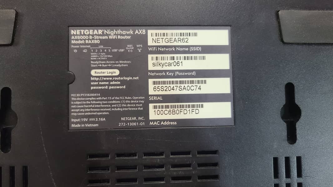 Netgear Nighthawk AX6000 WiFi 6 AX8 (RAX80) Branded Used (Box) 19