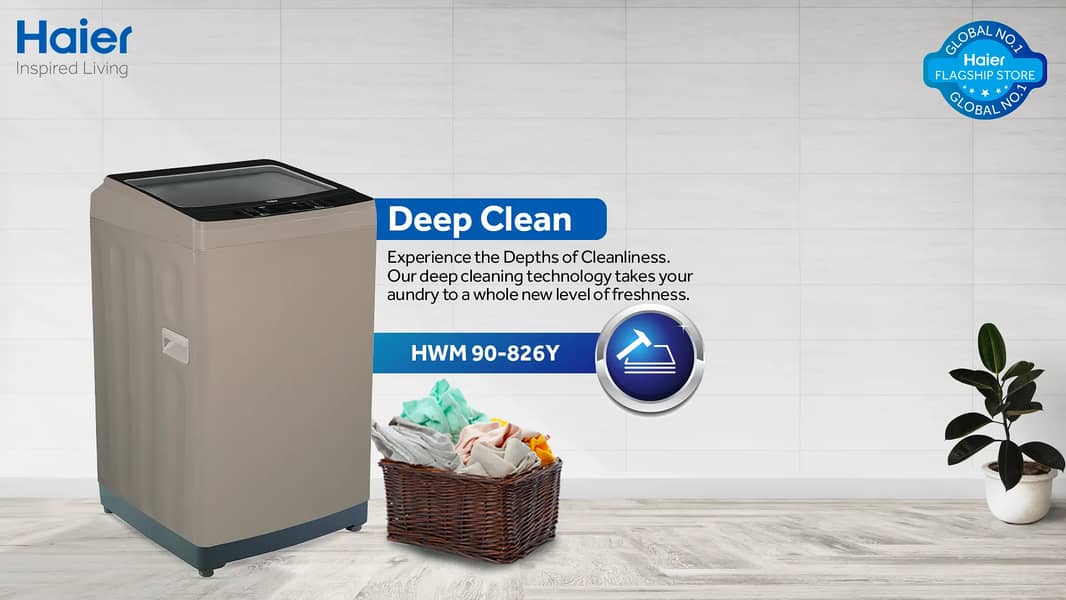 Haier 9kg-HWM 90-826Y-Fully Automatic-Top Load Washing Machine 3