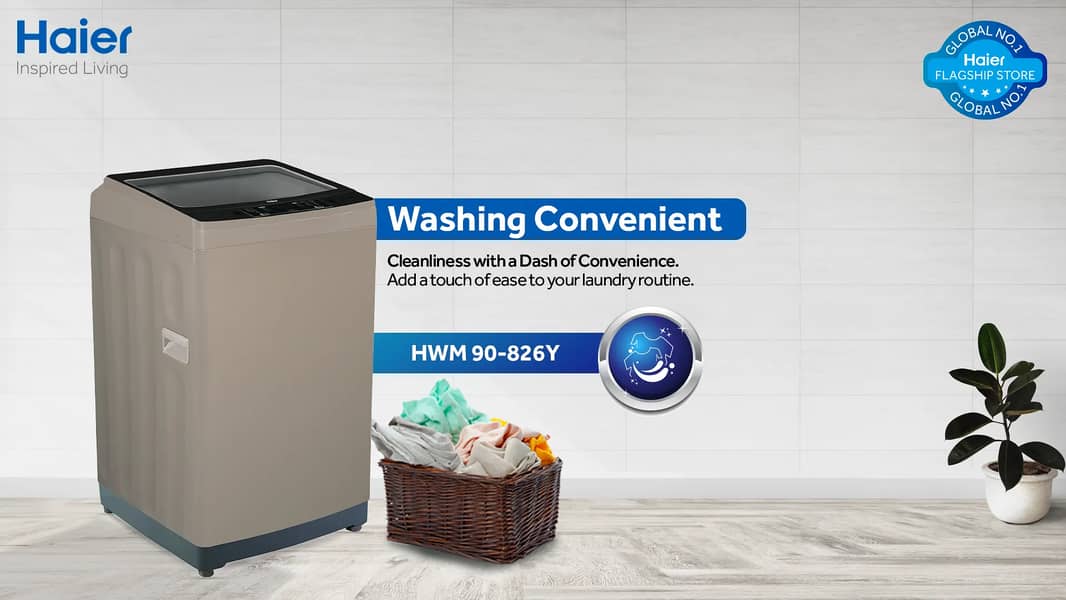 Haier 9kg-HWM 90-826Y-Fully Automatic-Top Load Washing Machine 6