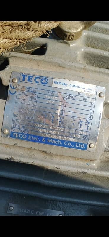 TECO Electric Motors 15-20 HP  /Tubewell /Aara Machine /Chakki 1