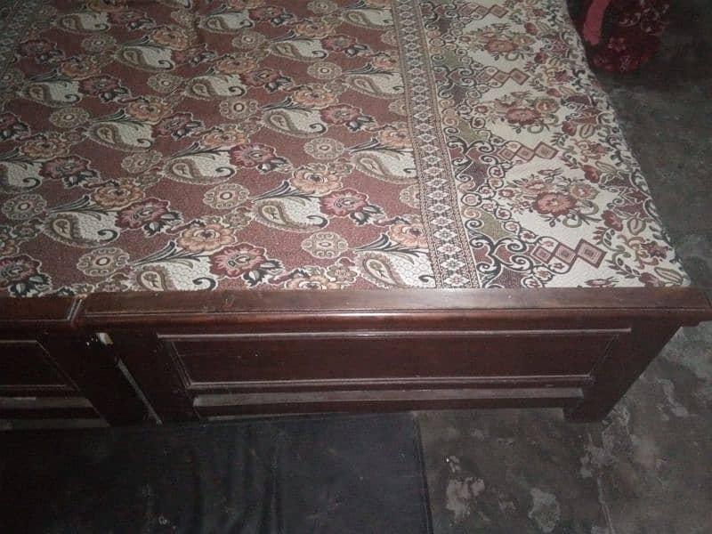 pure wooden double bed set good cundition 2