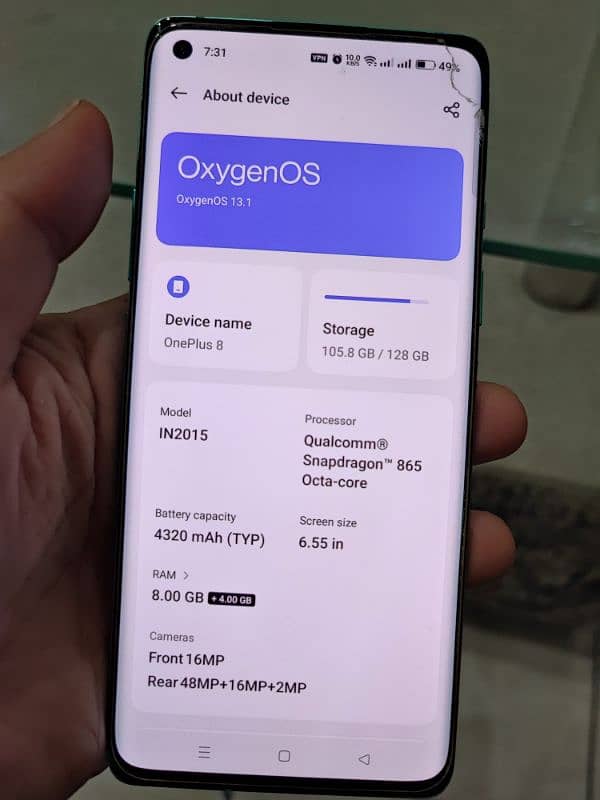 Oneplus 8 - Dual Sim - 8GB- 128GB - 99% Clean 6