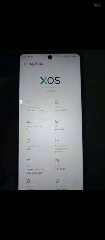 back py sheet lgi hoi hai Infinix hot 40 pro 8+8 256 gb 5