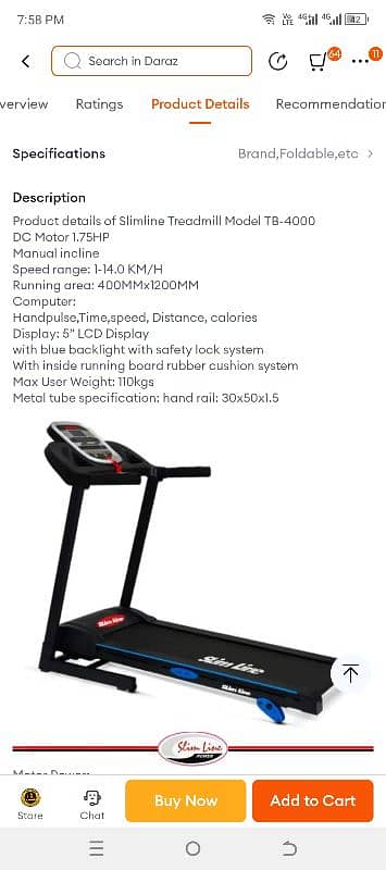 Brand New Slimline Treadmill TB4000 for Sale 10/10 Condition. 2