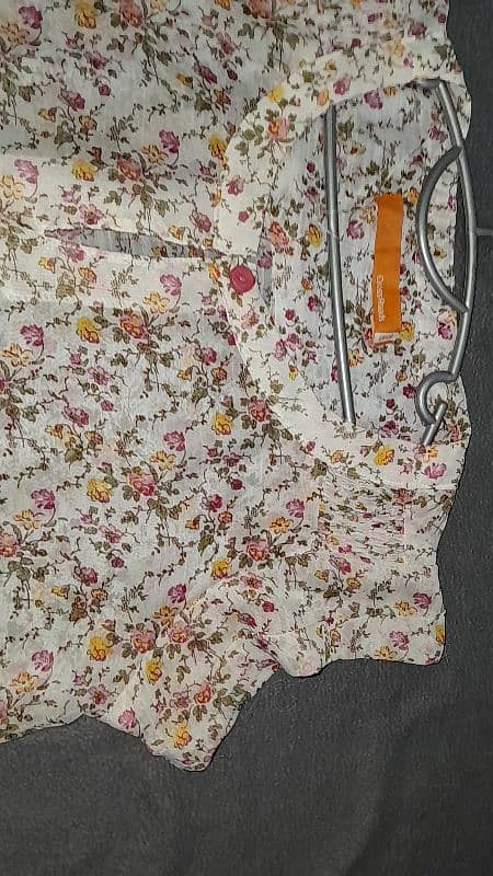 White Floral Top, Western, 6