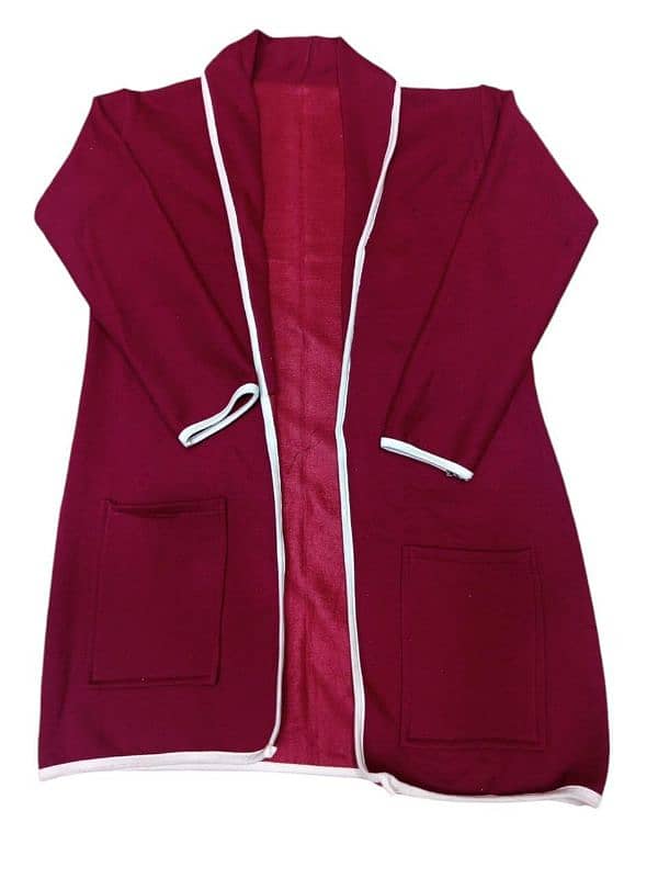 Stitched Fleece plain lapel Coat 1