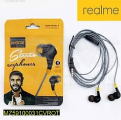 Wired Realme Handfree , Black Colour