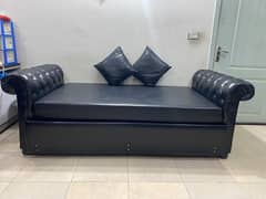 single bed for sale. . with 2 cutions rexine bed almost new condition 0