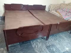 2 single beds pure sheesham wood