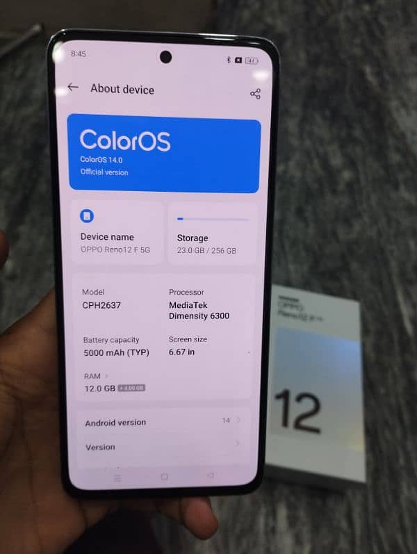 Oppo Reno 12F 5g.  12/256 2