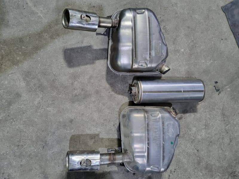 2 mufflers and one resonator original civic rs turbo 2