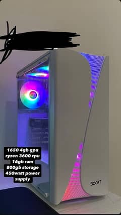 RGB WHITE GAMING PC 240FPS 0