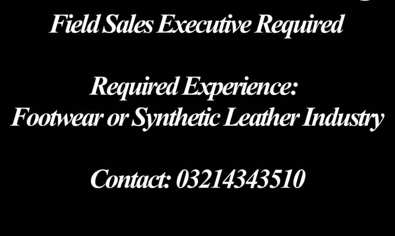 Sales Executive Required 0