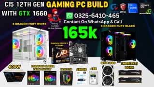 RGB Gaming PC Build Ci5 12th Gen 16GB ram 1TB Hard GTX 1660 Super