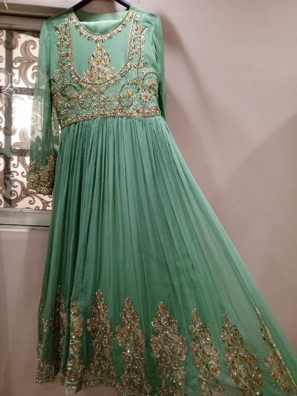 light pista green frock 1