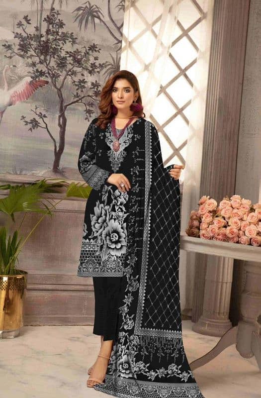 Amna. B -3 pics woman unstitched lawn printed suit 1