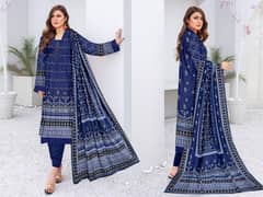 3 Pcs Woman Unstitched Khaddar Printed Suit