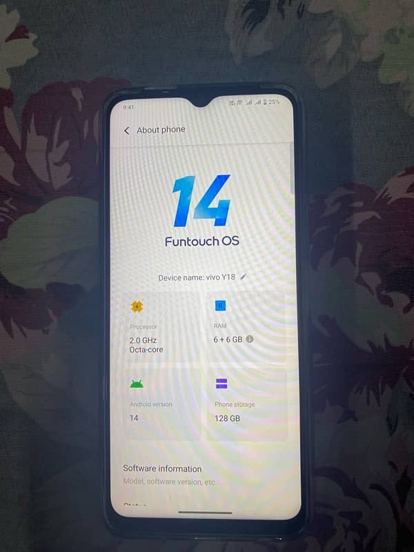 vivo Y18 Rom 6+6 128Gb memory Full samn contion 10by10 9 month waranty 1