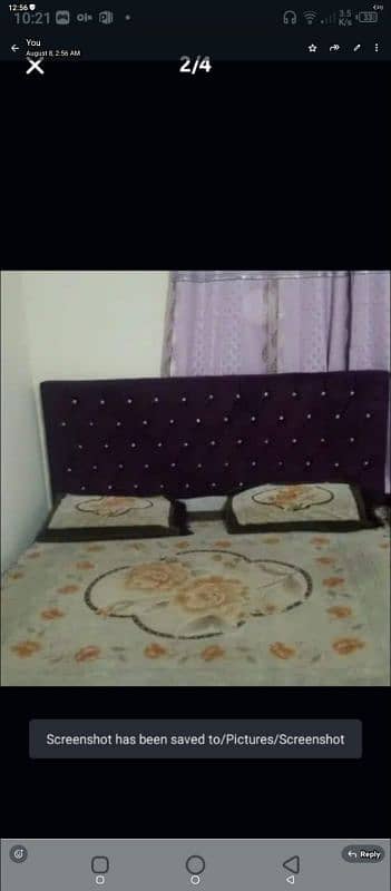 purple bed with 2 side tables 1