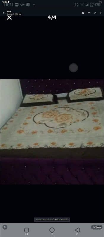 purple bed with 2 side tables 2