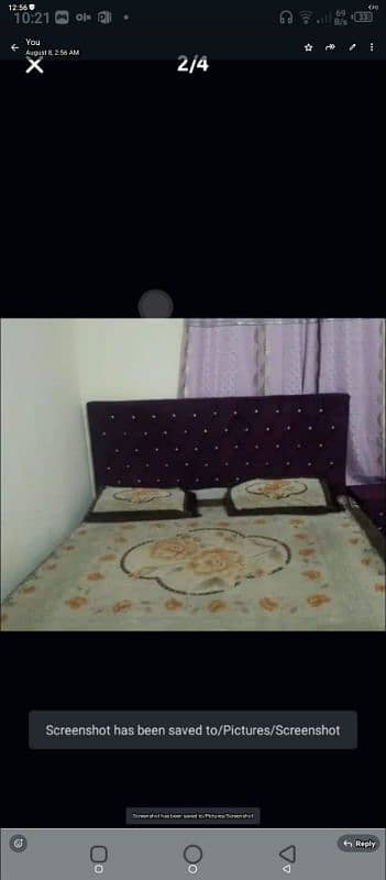 purple bed with 2 side tables 4