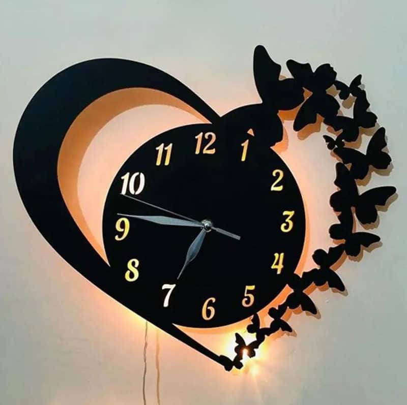 3d Wall Clock With Light Wooden Wall Clock 0