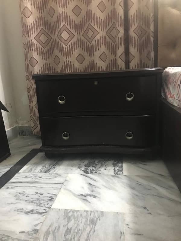 Bed (without mattress) + Side Drawers and Chester for Sale 4