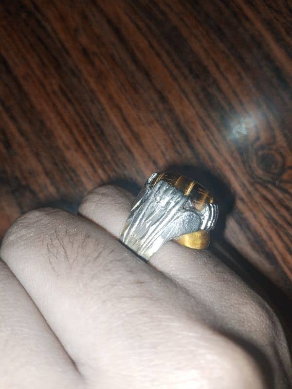 Silver Ring for Men with Natural/Original Tiger Eye Stone Ring. 2