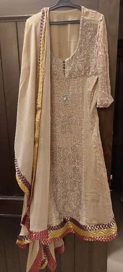 beautiful heavy formal long  shirt  with Dhaka pants and dupatta 0