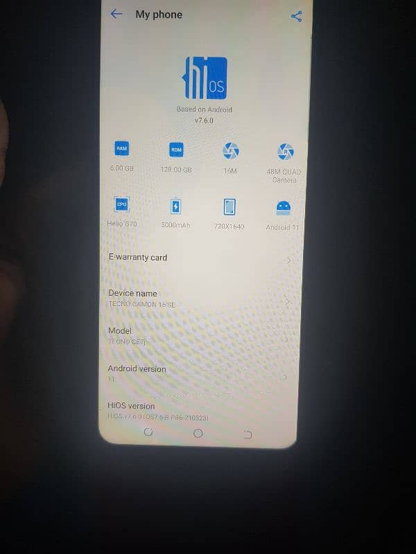 Tecno camon 16se 6 128gb Daba charger hai 2