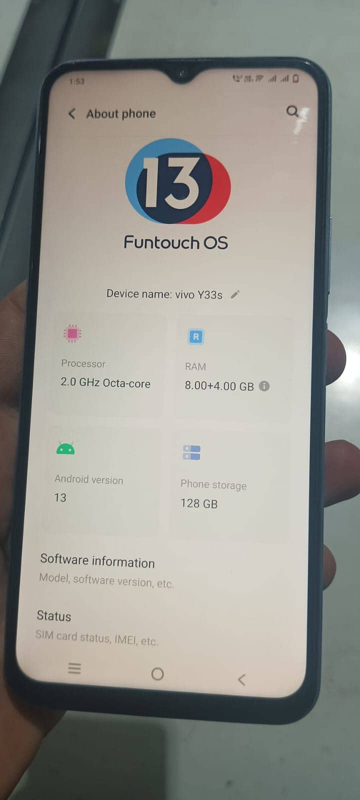 vivo y33s 8+4.128GB 5